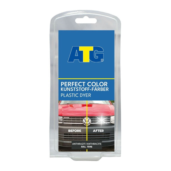 Eine Packung ATG® Perfect Color - Kunststoff & PVC Färbeset anthrazit für Kunststoffoberflächen.