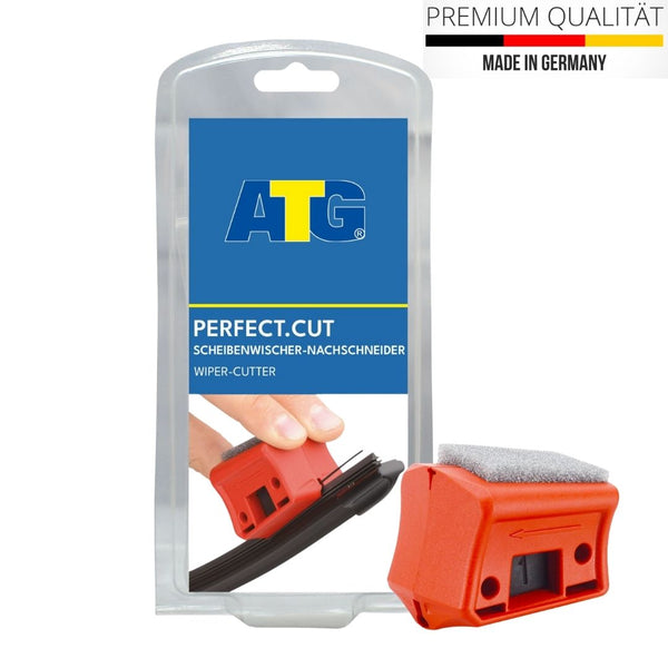 Ein ATG® Perfect Cut - Scheibenwischernachschneider mit einer Titannitrid-Edelstahl-Klinge.