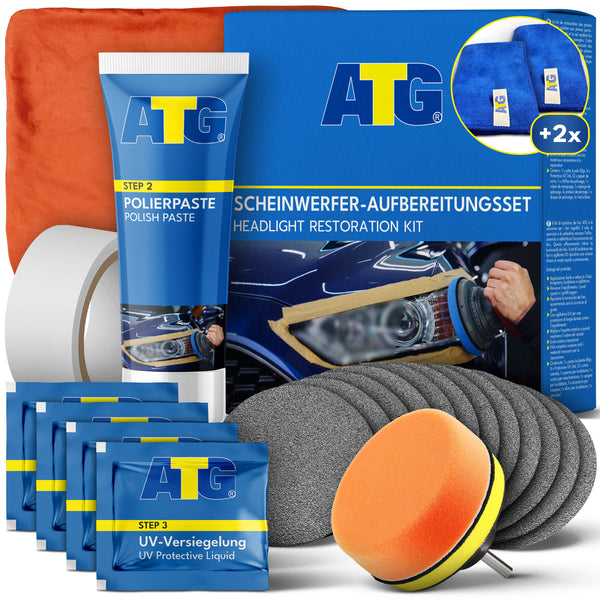 ATG® Scheinwerfer-Aufbereitungsset inkl. 2 Mikrofasertücher