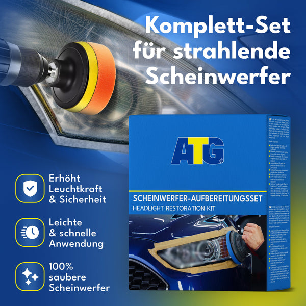ATG® Scheinwerfer-Aufbereitungsset inkl. 2 Mikrofasertücher