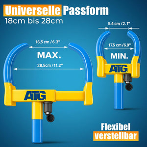 ATG Radkralle für Auto & Anhänger Reifenbreite 18–28 cm