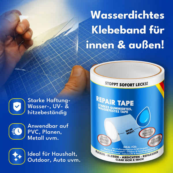 Wasserdichtes Reparaturklebeband transparent Band Abdichtband Reparaturband Pool Wasserdichtes Reparaturklebeband transparent Band Abdichtband Reparaturband Pool