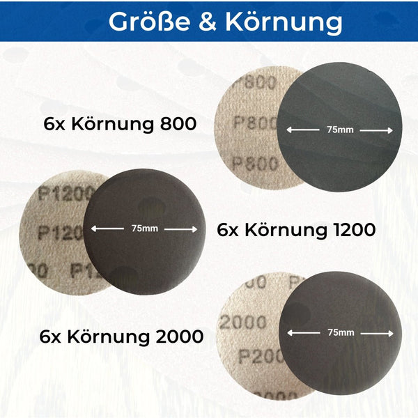 ATG® Schleifscheibenset 18 Stück - verschiedene Körnung - ATG201 - ATG GmbH & Co. KG